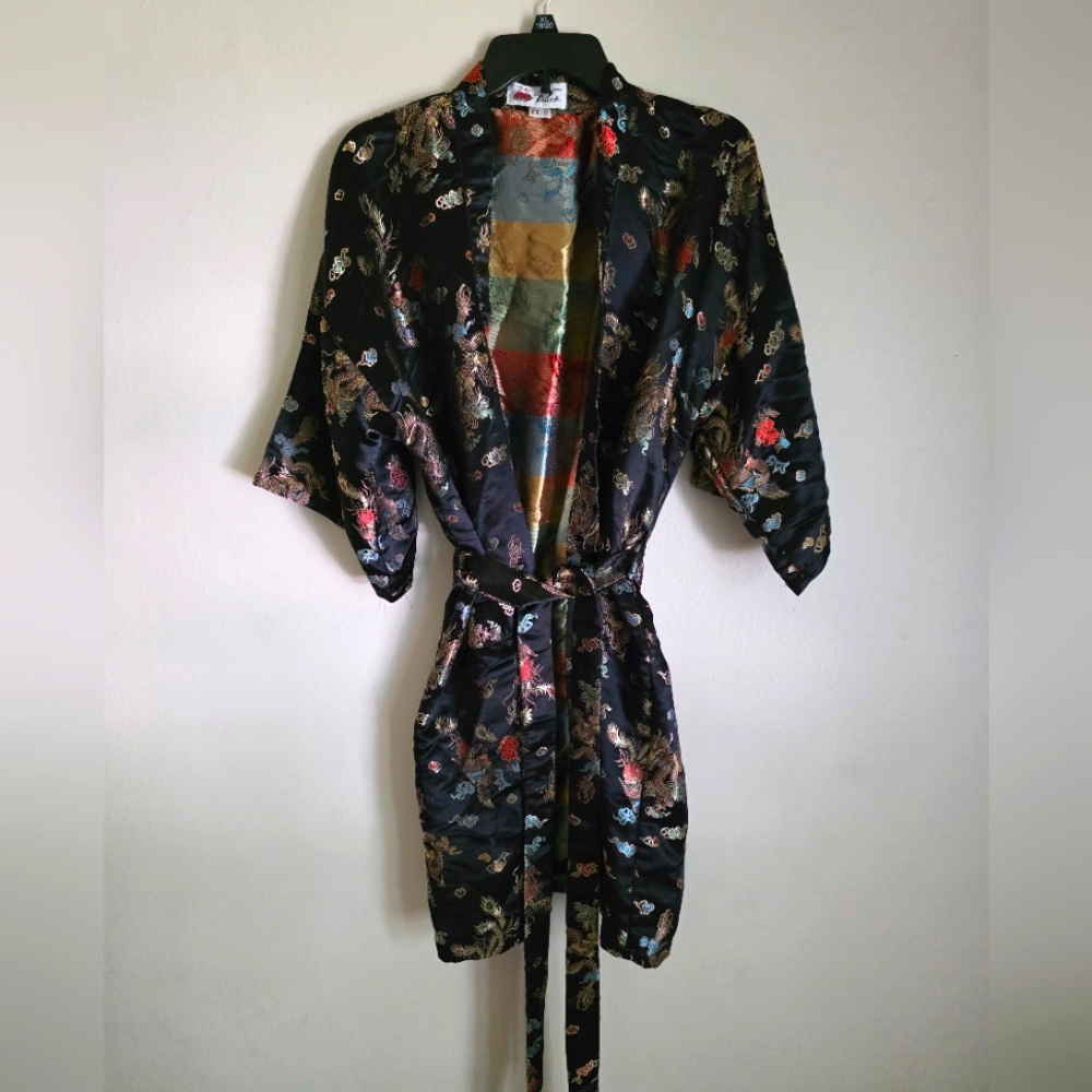 Asian | Silk | Dragon Kimono | Robe | EUC
